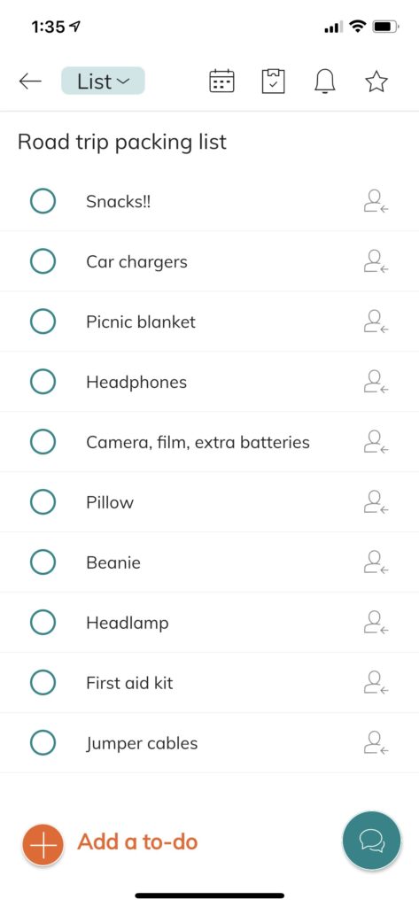 road trip packing list