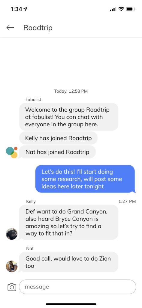 roadtrip group text
