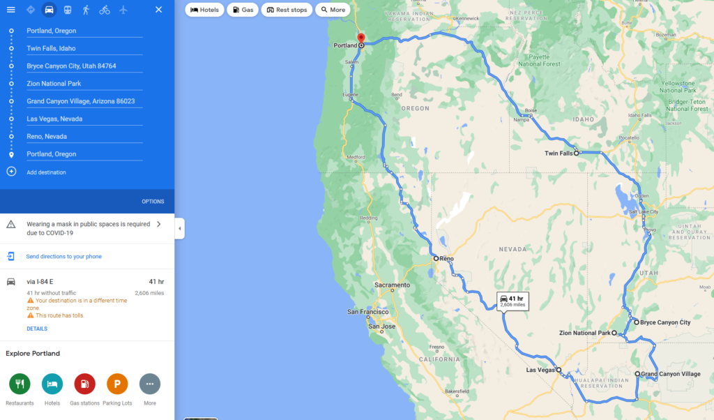 roadtrip map